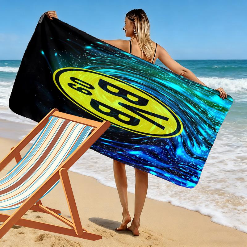 Vibrant BVB Logo Dynamic Background Beach Towel Outdoor Camping Beach Towel for Vacation Photos Quickdrying Swim Towel Swim Seaside Beach Comfort