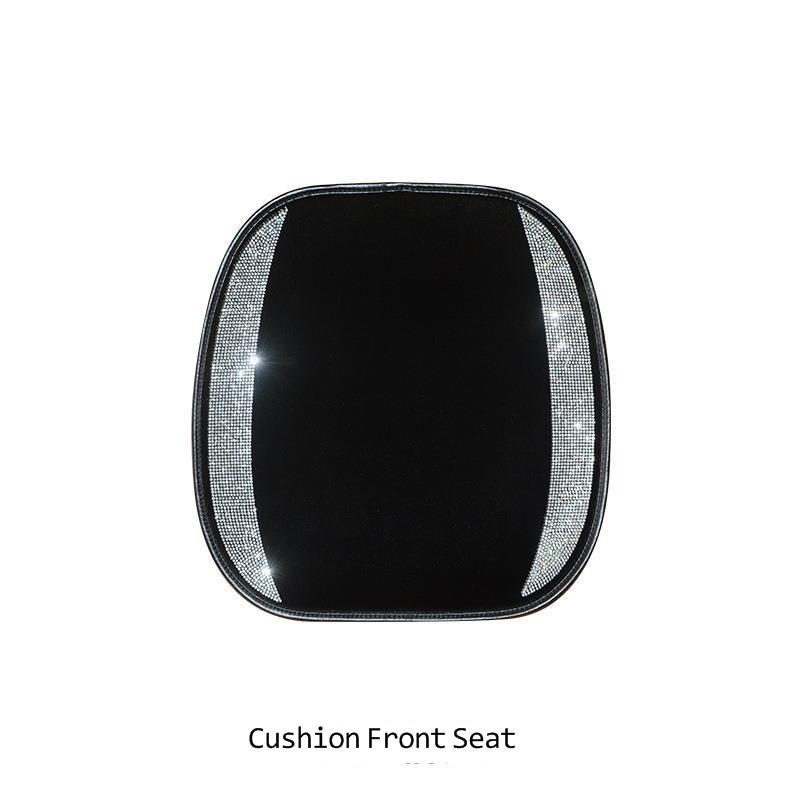 Autositzbezug-Set, Bling-Innenzubehör für Frauen, Diamant-Kopf-Rückenlehnenkissen-Schutz, Rücksitz-Schutzpolster