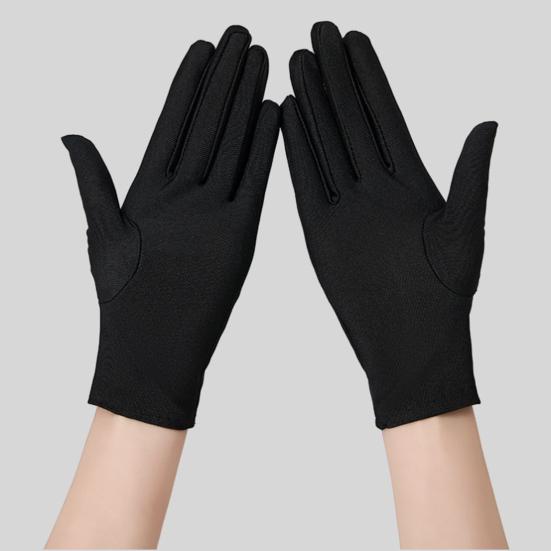 Yousheng 1 Pair Unisex Uniform Gloves for Men Women Wrist Length Stretchy Spandex Gloves Banquet Wedding Party Short Gloves for Formal Tuxedo Guard