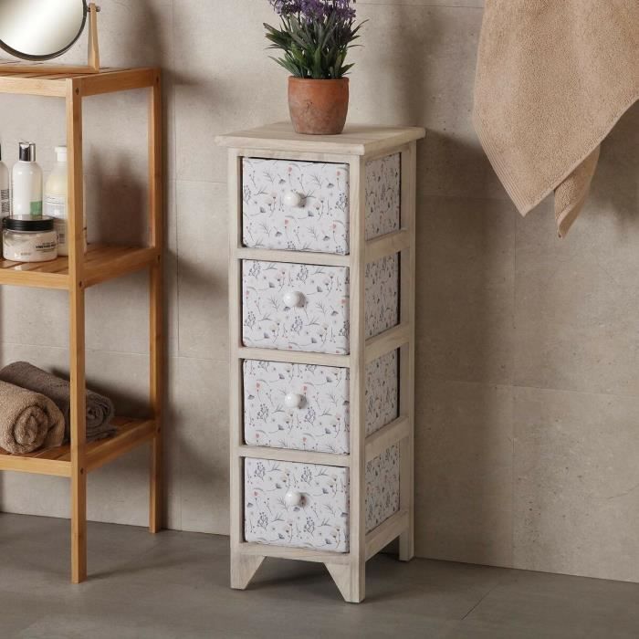 Drawer Unit - Versa Lili - MDF Wood - 30x72x25 Cm - Neutral Color - Spacious