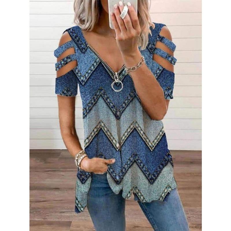 QICED Women's Fashion Casual Long Sleeve V Neck Blouses & Shirts