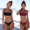 Femei Culoare Solidă Sutien căptușit G-string Thong Bikini Costum de baie Costum de baie două piese