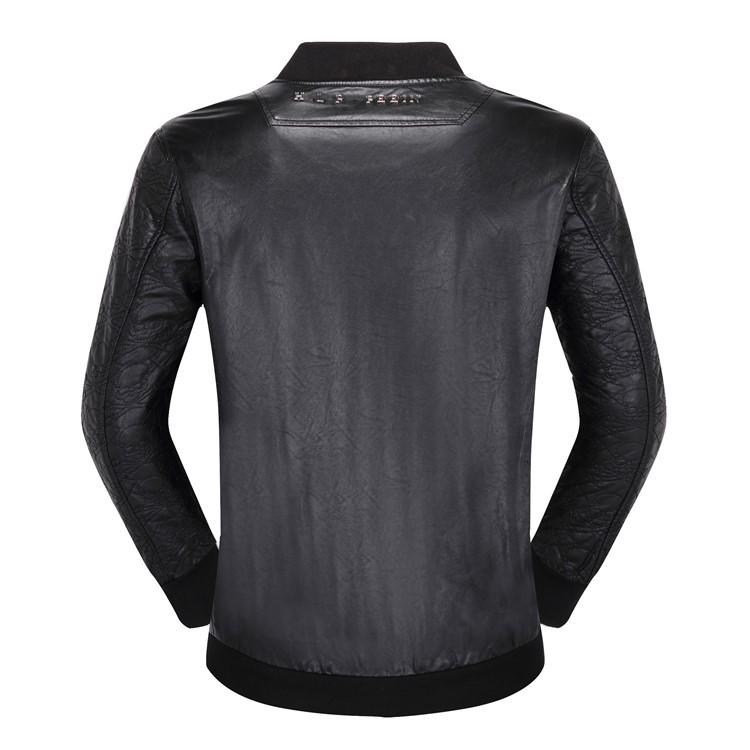 Giacca in Pelle con Zip e Collo Alto da Uomo Philip Plein - Collezione Autunno/Inverno