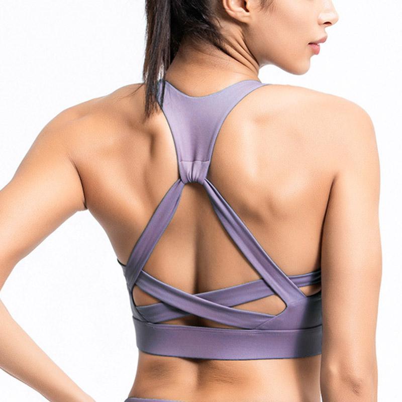 Women's Quick-Drying Gathering Shockproof Sports Beauty Back Chest Yoga Bra Underwear