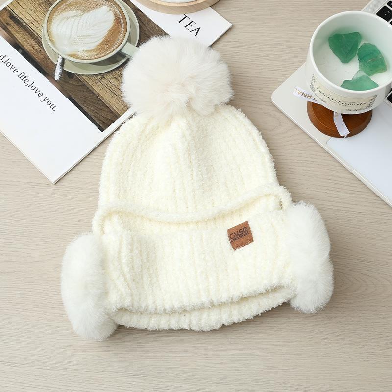 

Однотонная универсальная уличная повседневная сумка для наушников, шапка для защиты ушей, осенне-зимняя теплая шапка из толстого плюша, модная шапка в британском стиле, новая average size