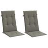 High Back Chair Cushions 2 Pcs. Melange Dark Grey 120x50x4 Cm Fabric
