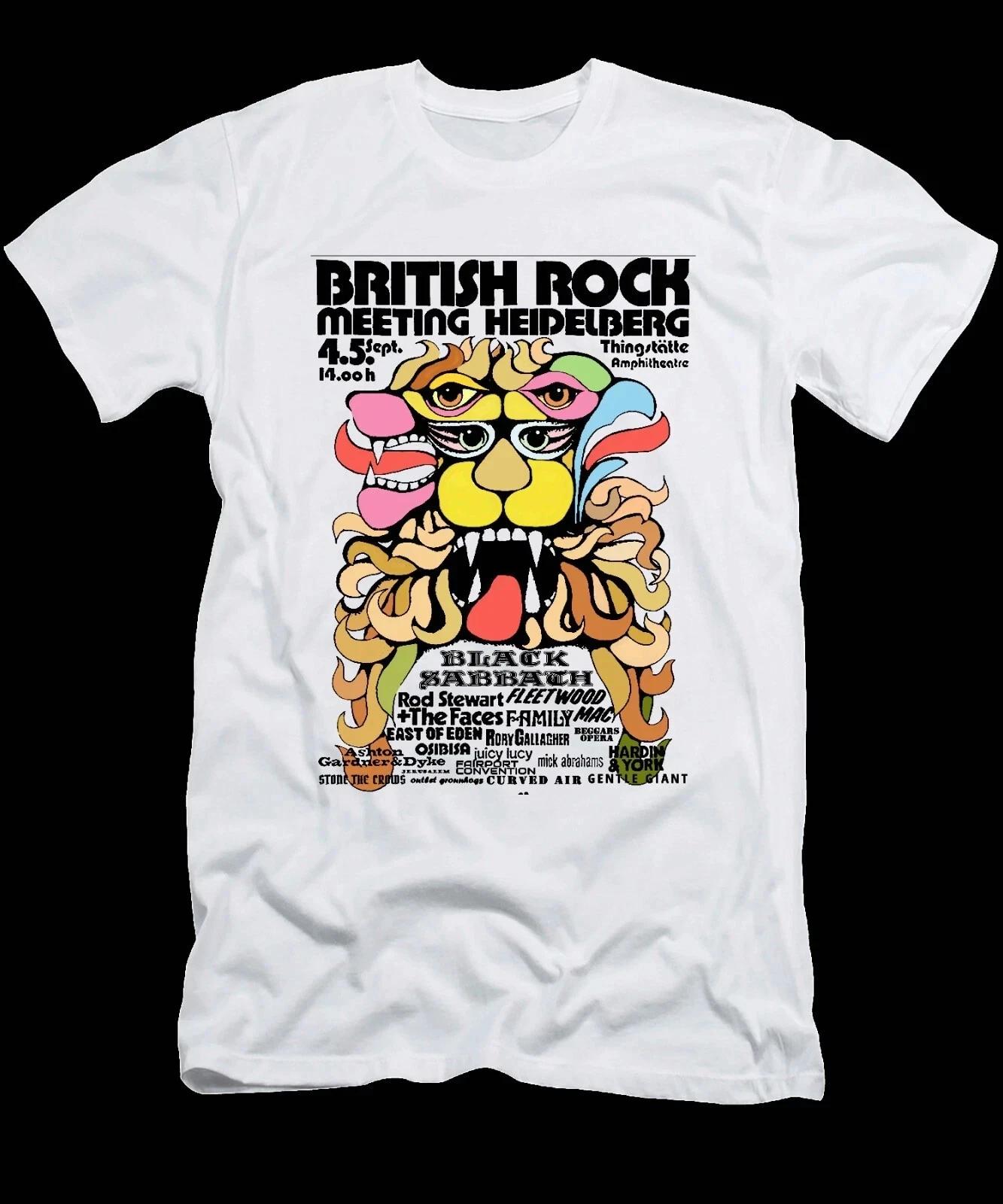 Black Sabbath, British Rock Meeting, 1971 Heidelberg Cotton T -Shirt 4XL