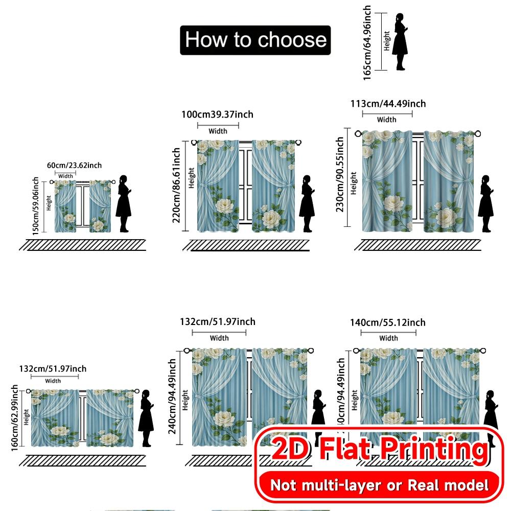 2D Flat Printing  2pcs Dreamy Oasis Print Modern Curtains Durable 100% Polyester Fabric Curtains Decorations Outdoor Perfect for