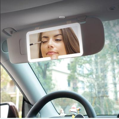 1Pc Women Rechargeable Fill Light Thin Vanity Mirror Car Interior Mirrors Sun Visor Plate LED HD Makeup Mirror For Girls
