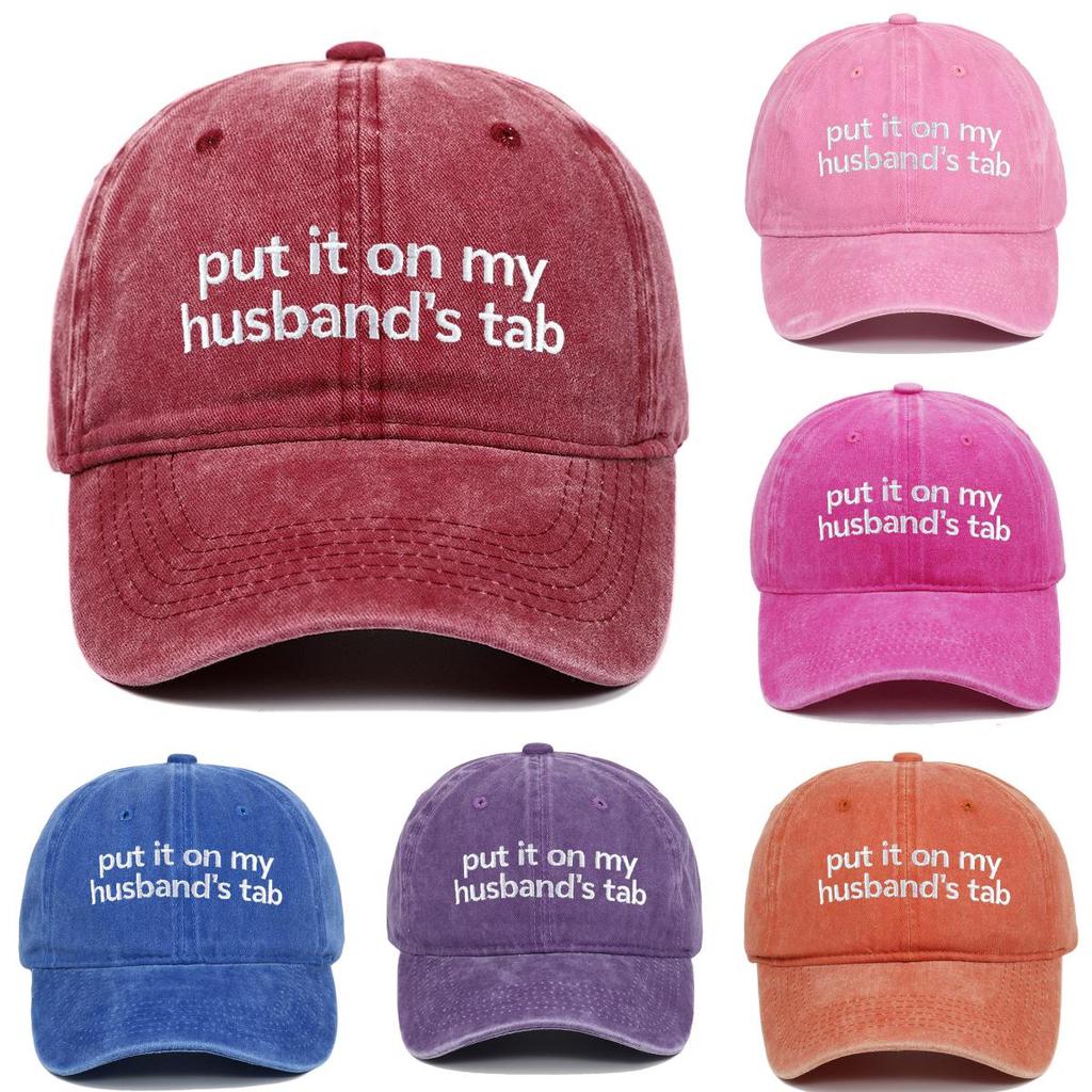 Put It On My Tab Embroidered Cotton Baseball Cap With Sunshade For Outdoor Casual Wear