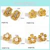 Floral Jewelry Gold Plated Titanium Steel Flower Stud Earrings For Women And Gift Giving