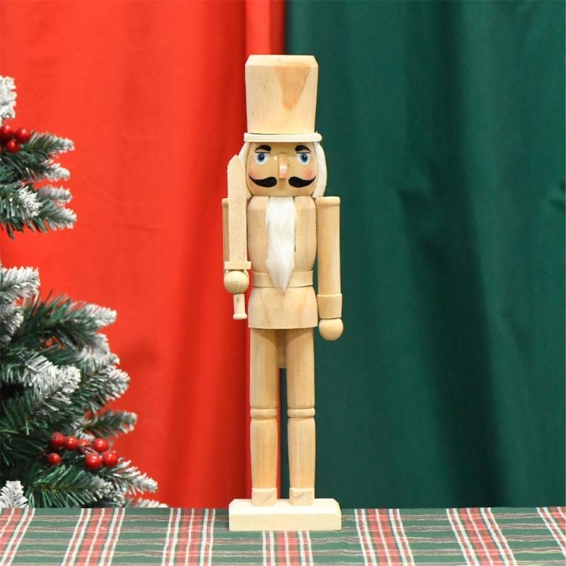 Christmas Nutcrackers Ornament, Wood Christmas Nutcrackers Soldier Figures Standing Decorations for Christmas