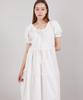 CATTLINE Romantic Shirred Long Dress (Ivory)