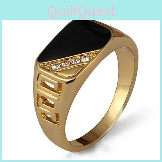 Premium Quality Men's Alloy Hollow Crystal Finger Jewelry In Timeless Vintage Design