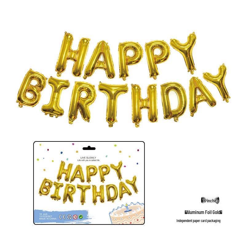 16-Inch English Letter Foil Balloon for Kids' Birthday Party Decor
