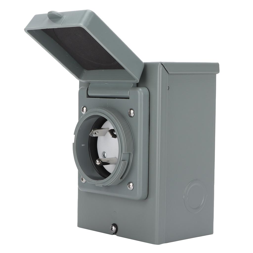 30A Generator Power Inlet Box 125V 3750W Outdoor Weatherproof Socket Accessory for RV