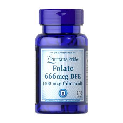 Folato 666 mcg DFE (400 mcg di acido folico), scheda 250