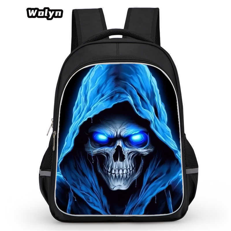 Skull Series Peripheral Animation Printing Backpack Student Bag Support