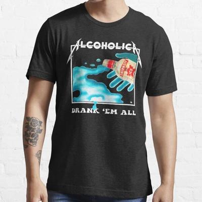 Alcoholica drick dem alla heavy metal rock punk musik band fan present t-shirt
