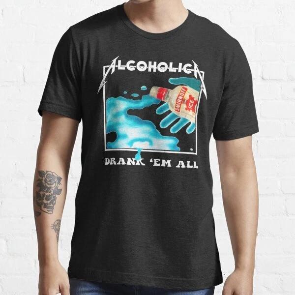 alcoholica drink em all heavy metal rock punk music bands fan gift t shirt 2XL