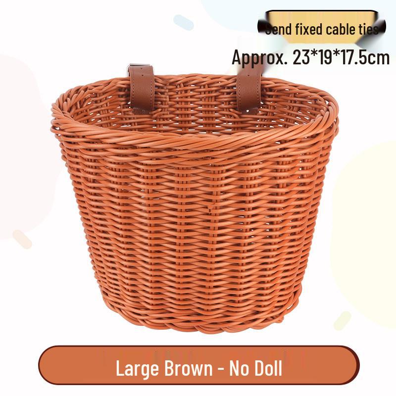 Retro Woven Front Basket for Children's Bicycles, Scooters, or Doll Strollers