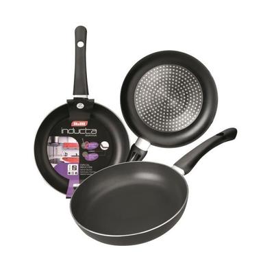 ALUMINIUM FRYING PAN 28 Cm NON-STICK. ALUMINIUM 3 MM THICKNESS, 2 NON-STICK COATINGS. BAKELITE HANDLE. HEIGHT 6 CM. TOUS