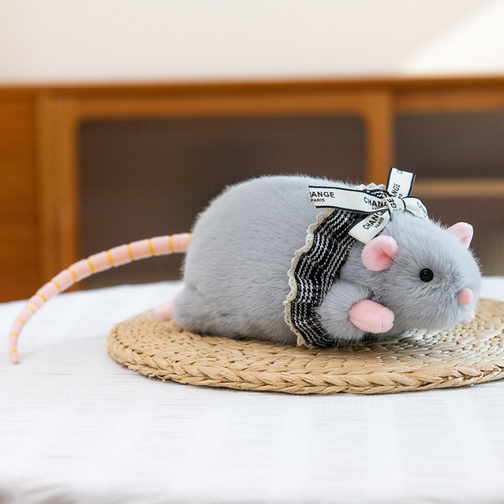 Plush Mouse Doll Floral Dress Mouse Toy Creative Flower Branch Rat Doll  Kids Gift Birthday