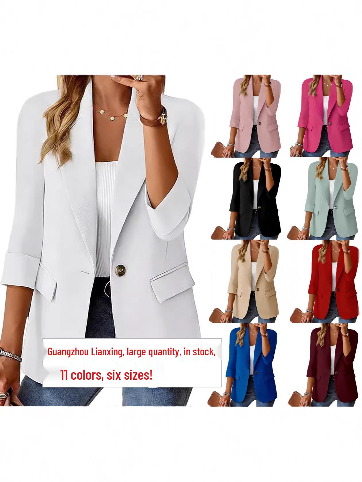 

2026 Women s Autumn Cardigan: Multi-Color, Three-Quarter Sleeve Small Suit Jacket Large