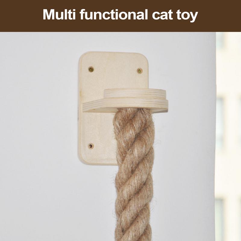 

Wall Mounted Cat Climbing Rope Kitten Jumping Steps Pet Resting Jumping Ladder For Paw Grinding Wall Mounted Kitten Scratching CHINA
