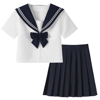 Sailor Authentic JK High School Cosplay 2 Long Sleeve and Short Sailor Pleated JK Cosplay School Pleated JK School Cultural Class Kansai School