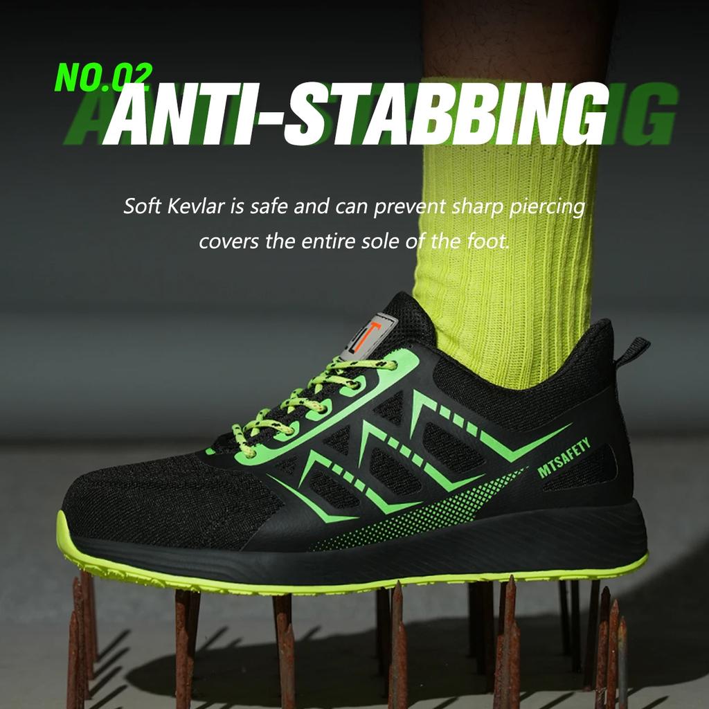 Steel Toe Sneakers for Men Ultra-light Construction Site Safety Shoes Anti Puncture Industrial Work Boots Breathable Work Shoes