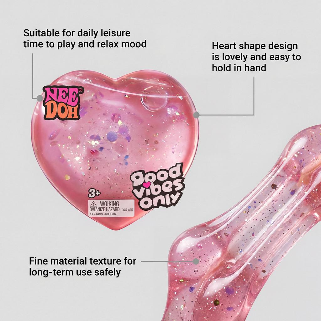Heartshaped Stress Ball Soft Touch Reboundable Portable Handheld Toy For Adults And Kids