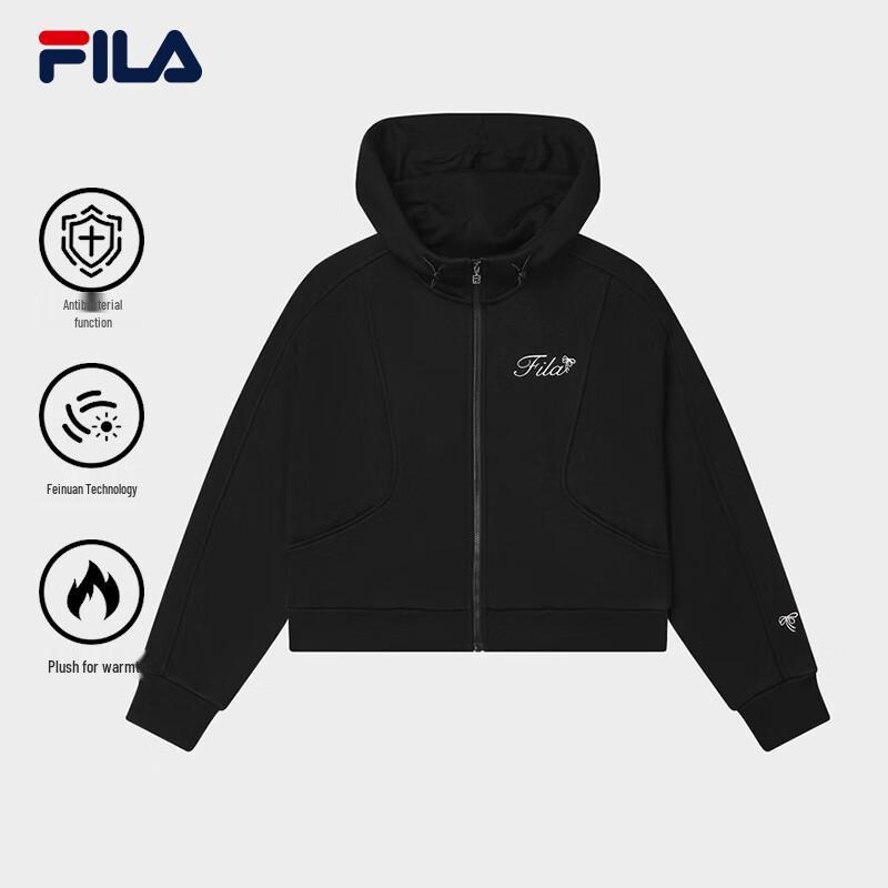 FILA Women s 2024 Winter Casual Plush Hooded Jacket S