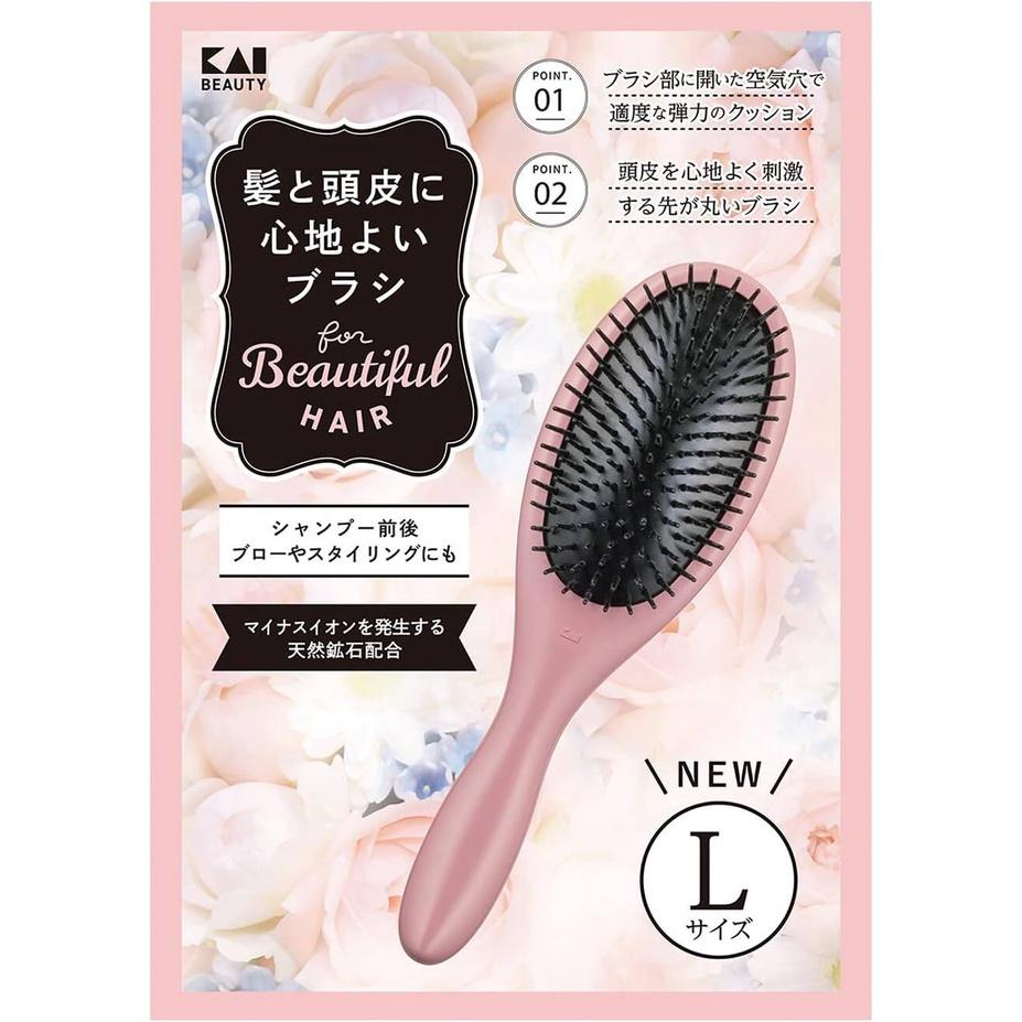 Kai Hair Brush  SelfCleaning  Comfortable  Loop  Paddle