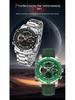 SANDA Men's Multi-Time Zone Steel Band Watch - Luminous, Waterproof, Alarm & Stopwatch Features