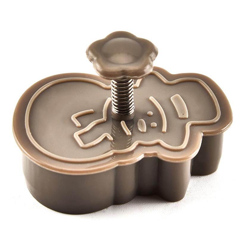 Set mit 4 Weihnachtskeks-Schablonen 3D Federdrück-Keksbackvorlage Festival-Partyzubehör