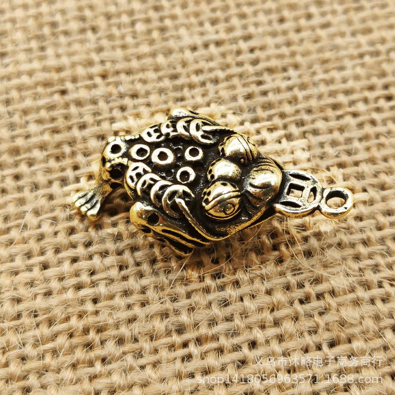 2024 Латунный Золотой Жаба Привлекающая Богатство Брелок-Подвеска