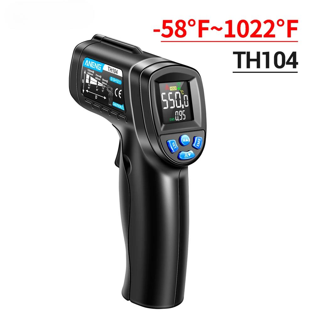 TH104 Infrared Thermometer Laser Temperature Meter -50~550℃ Non-contact Tempetature Gun with VA Reverse Display Screen