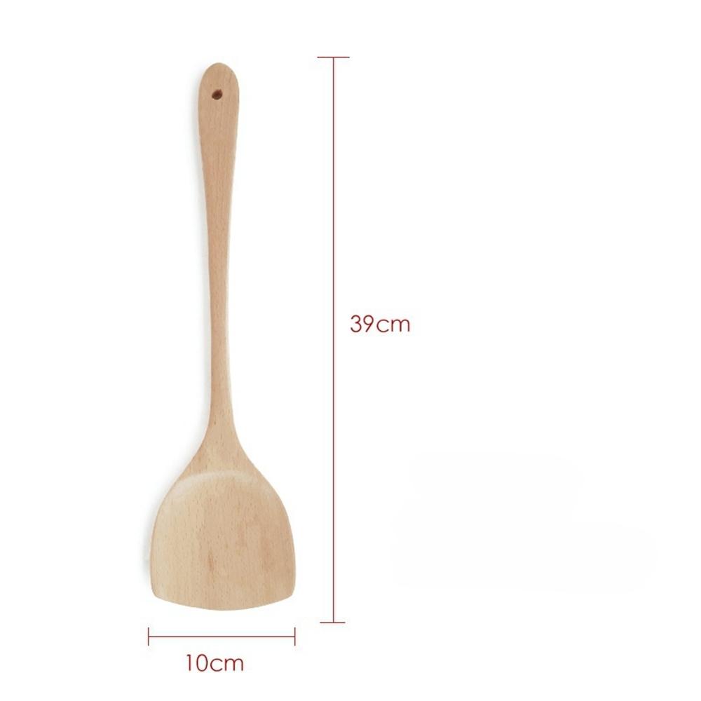 Beech Wooden Spatula Soup Spoon Utensils for Kitchen High Temperature Resistant Anti Slip Turners Home Kitchen Accessories Set