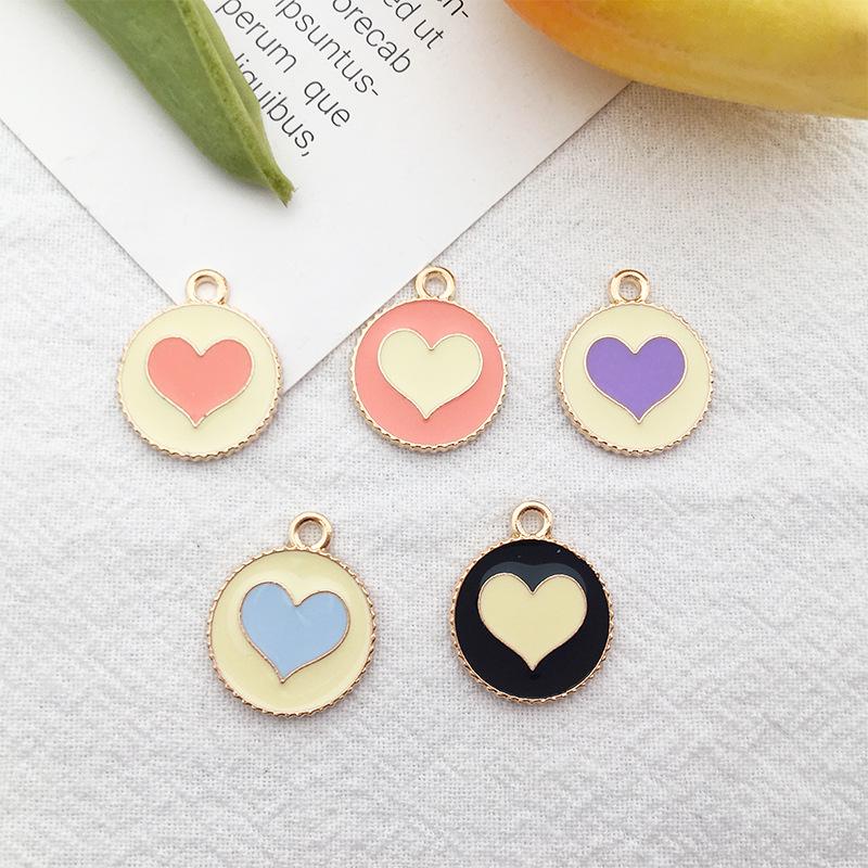 

Peach Heart Oil Drop Pendant Earrings DIY Kit - Milk Tea Color