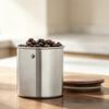 Stainless Steel Tea Coffee Storage Canister with Wooden Lid Airtight 380ml 560ml Kitchen Food Container for Matcha Powder
