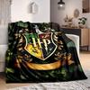 1pc Hogwarts Crest Flannel Blanket [Cozy Throw Blanket] For Sofa, Bed, Travel, Camping, Livingroom, Office, Couch, Chair, And Bed