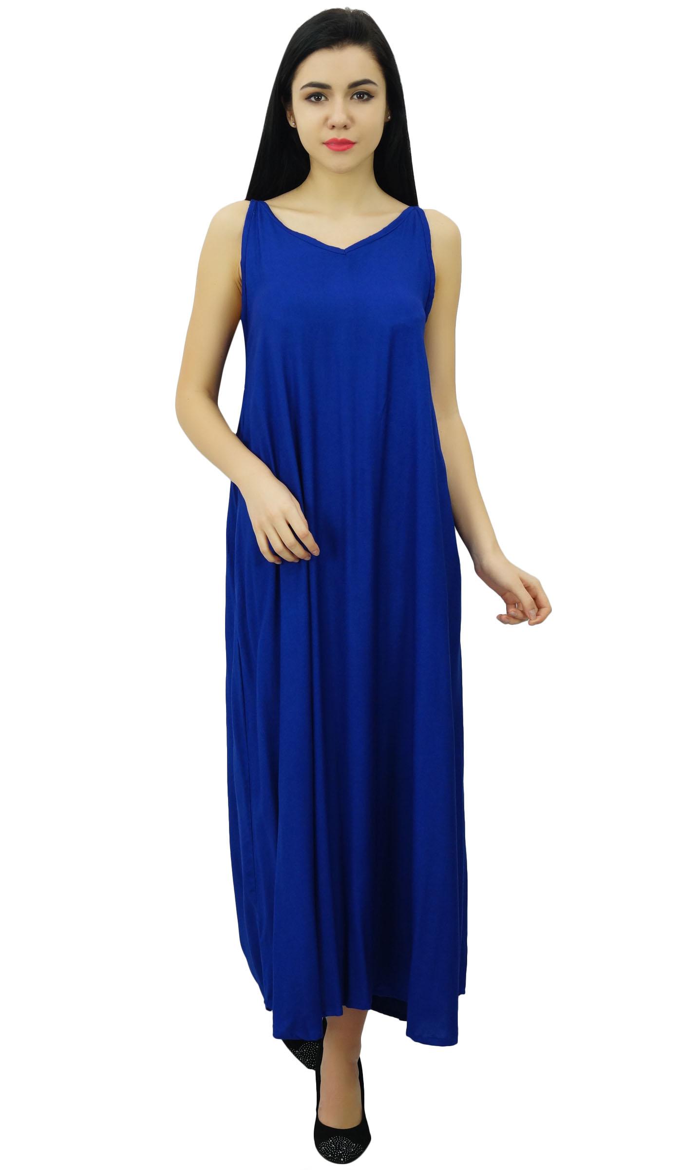 

Жіноча суцільна максі-сукня на бретельках Bimba для літнього пляжного одягу 8 королівський синій колір