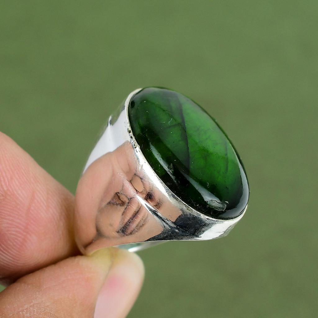 Grüner Feuer Labradorit Ring 925 Sterling Silber Ring Edelstein Schmuck Handgefertigt Stilvoller Ring Silberschmuck Für Geschenke Erhältlich In Ringgröße
