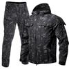 Men's Winter Fleece-Lined Softshell Jacket and Pants Set for Outdoor Activities