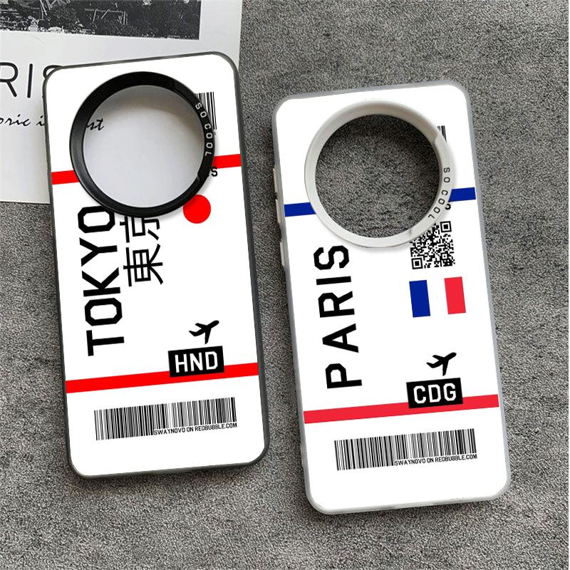 Travel Air Ticket Label Shockproof Phone Case for Xiaomi Redmi Note 15 14 13 12 Pro Plus 11 11S 11T 5G Cover Anti Fall Fundas