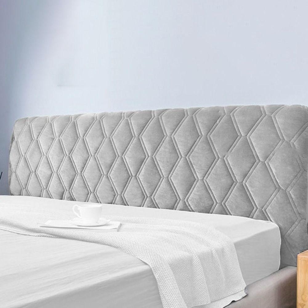 Solid Color Bed Head Cover All-inclusive Bed Head Dust Protector Velvet Headboard Cover  Hotel