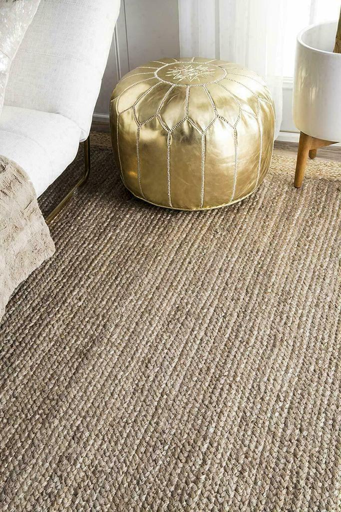 Rectangle Jute Rug Runner Handmade 100% Natural Braided Floor Mat Reversible Rustik