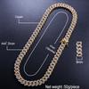 9mm 16inch 18inch 14k 18k Gold Multicolored CZ Cuban Chain Link Necklace Hip Hop Jewelry for   in Stock