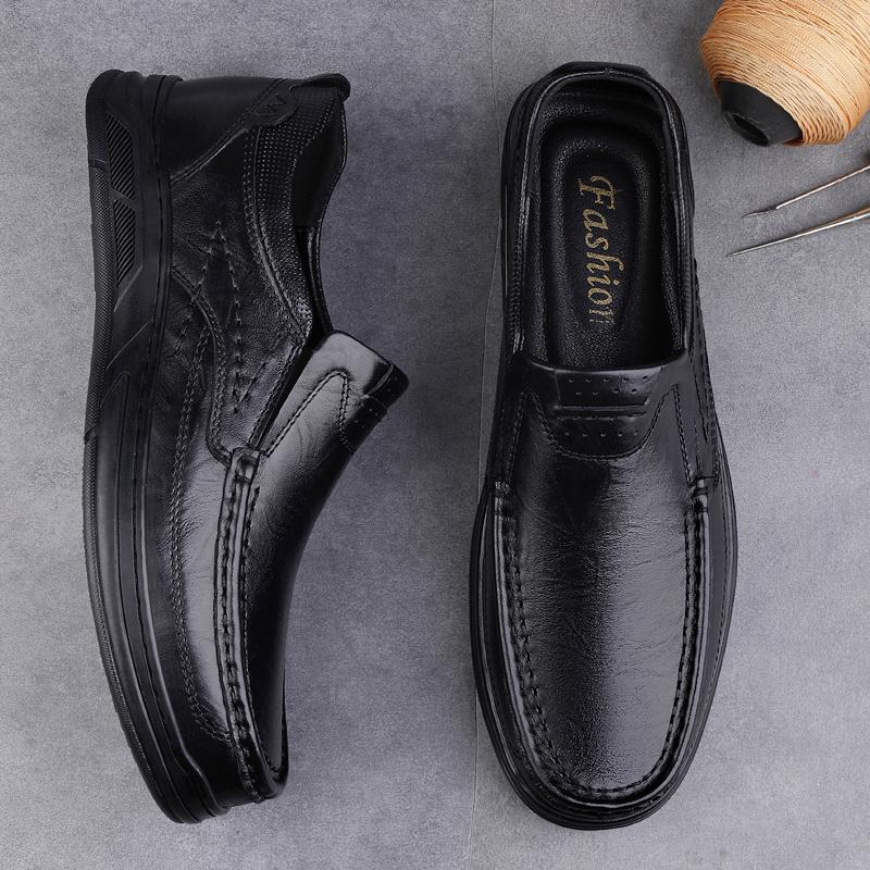 Fashion Genuine Leather Men's Casual Shoes Luxury Formal Man Loafers Moccasins Breathable Slip on Male Boat Shoes Driving Flats